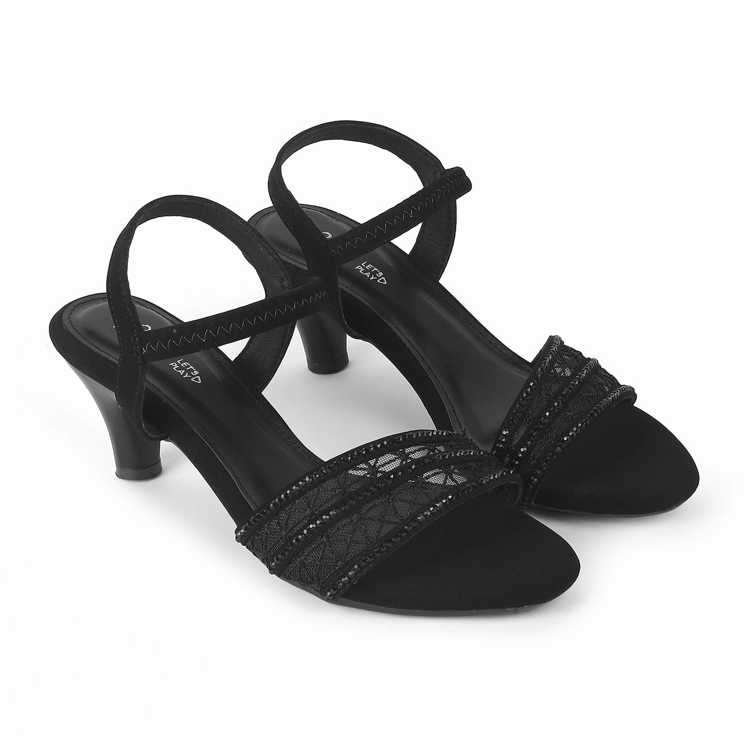 Tresmode Glitz Black Women's Dress Heel Sandals Sandals All Inclusive Resort