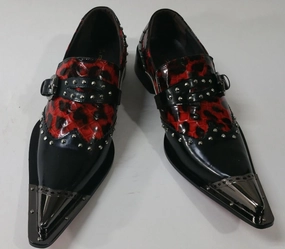 New Men's Fiesso Black Red Shoes FI 6933 Ariat Floral Embossed Casual Shoes