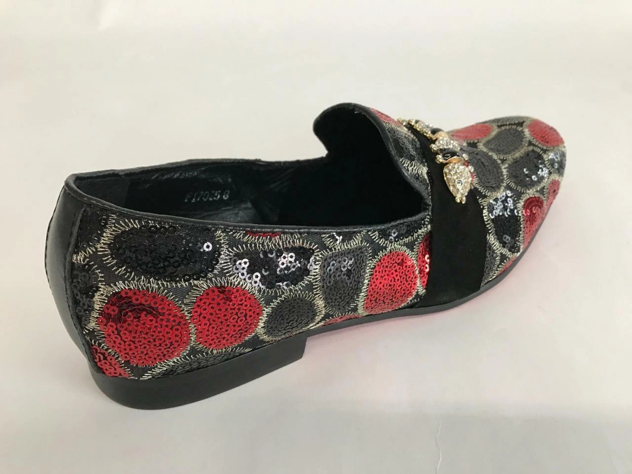 New Men's Fiesso Black Red Slip On Fashion Entertainer Sequins Shoes FI 7025 Wally Sox Casual Shoes