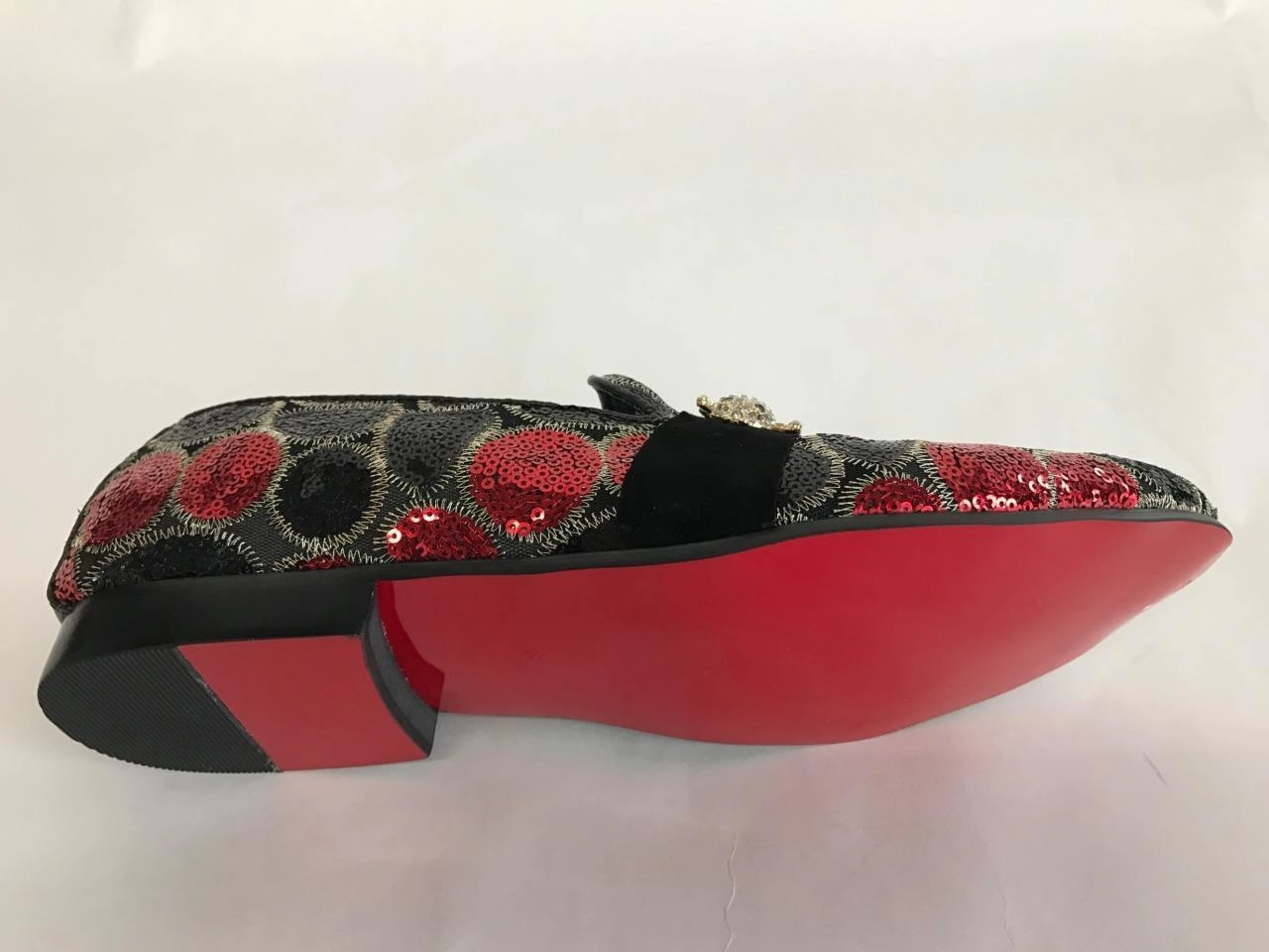 New Men's Fiesso Black Red Slip On Fashion Entertainer Sequins Shoes FI 7025 Ara Casual Shoes