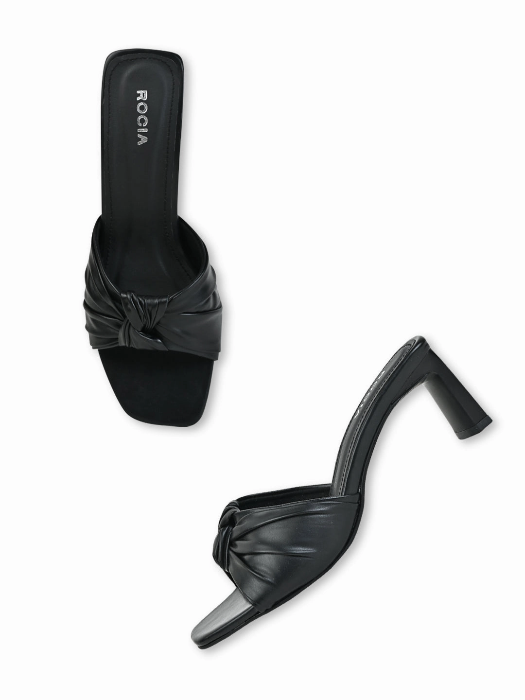 No Heel High Heels Rocia By Regal Black Women Casual Knotted High Heels