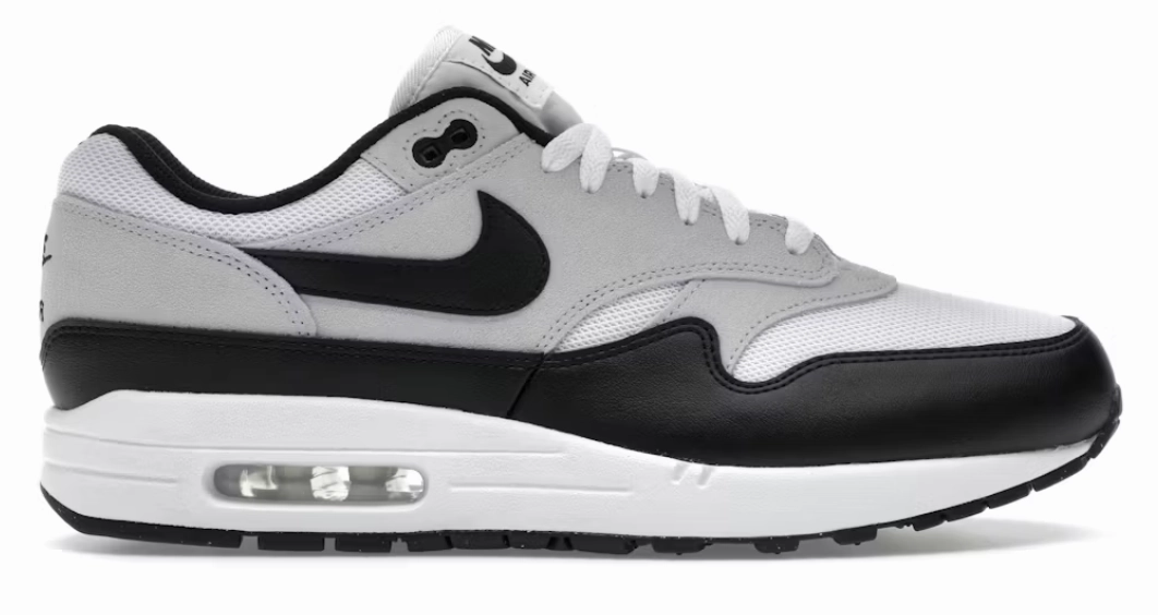 Nike Air Max 1 Essential White Pure Platinum Black Nike Splatter Paint Shoes