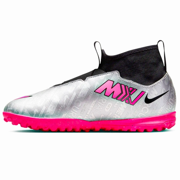 Nike Jr. Zoom Superfly 9 Academy XXV Turf Soccer Shoes (Metallic Silver/Hyper Pink) Nike Huaraches Basketball Shoes