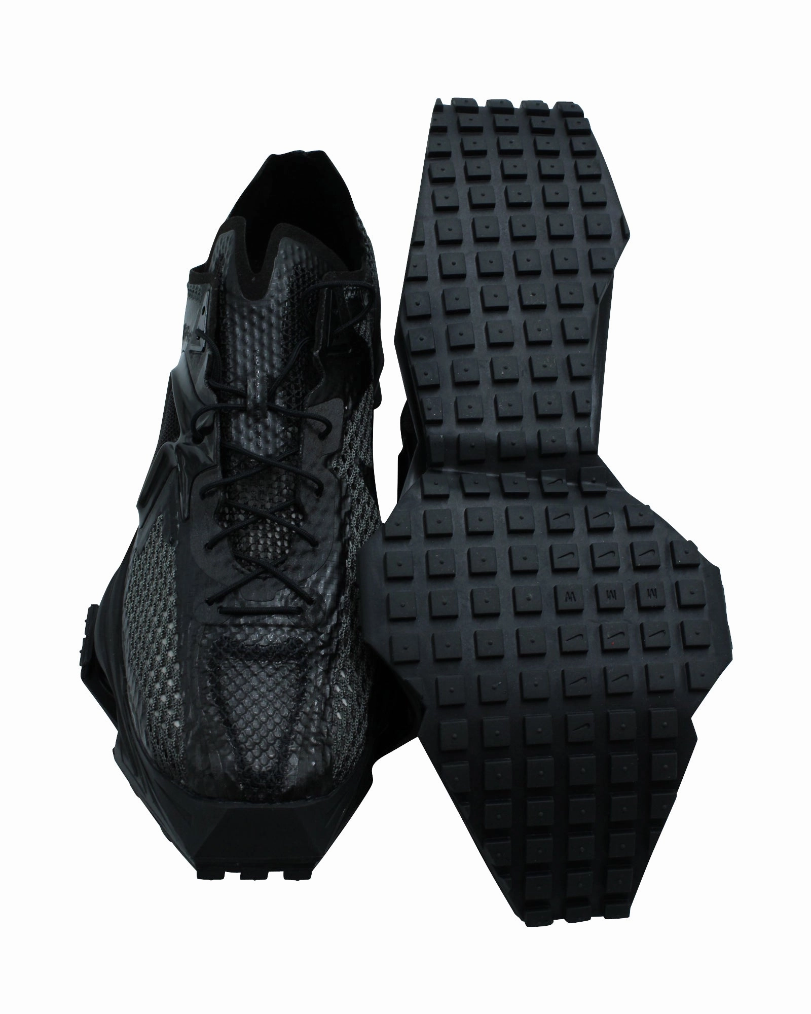 Custom Nike Running Shoes Nike Zoom 004 x Matthew M Williams Trainers in Triple Black Polyester