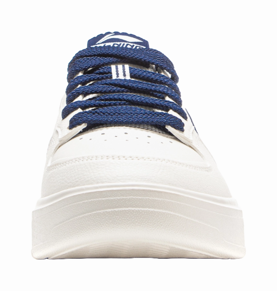 LiNing Slip Resistant Shock Absorbers With Abrasion Resistant Properties Low Top Skateboard Shoes Men's Mist White Casual Road Shoes