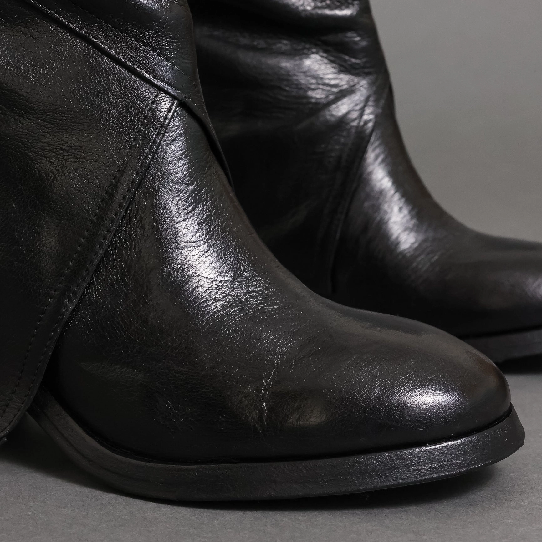 Boots Knee High Flat Kishi 50 Black