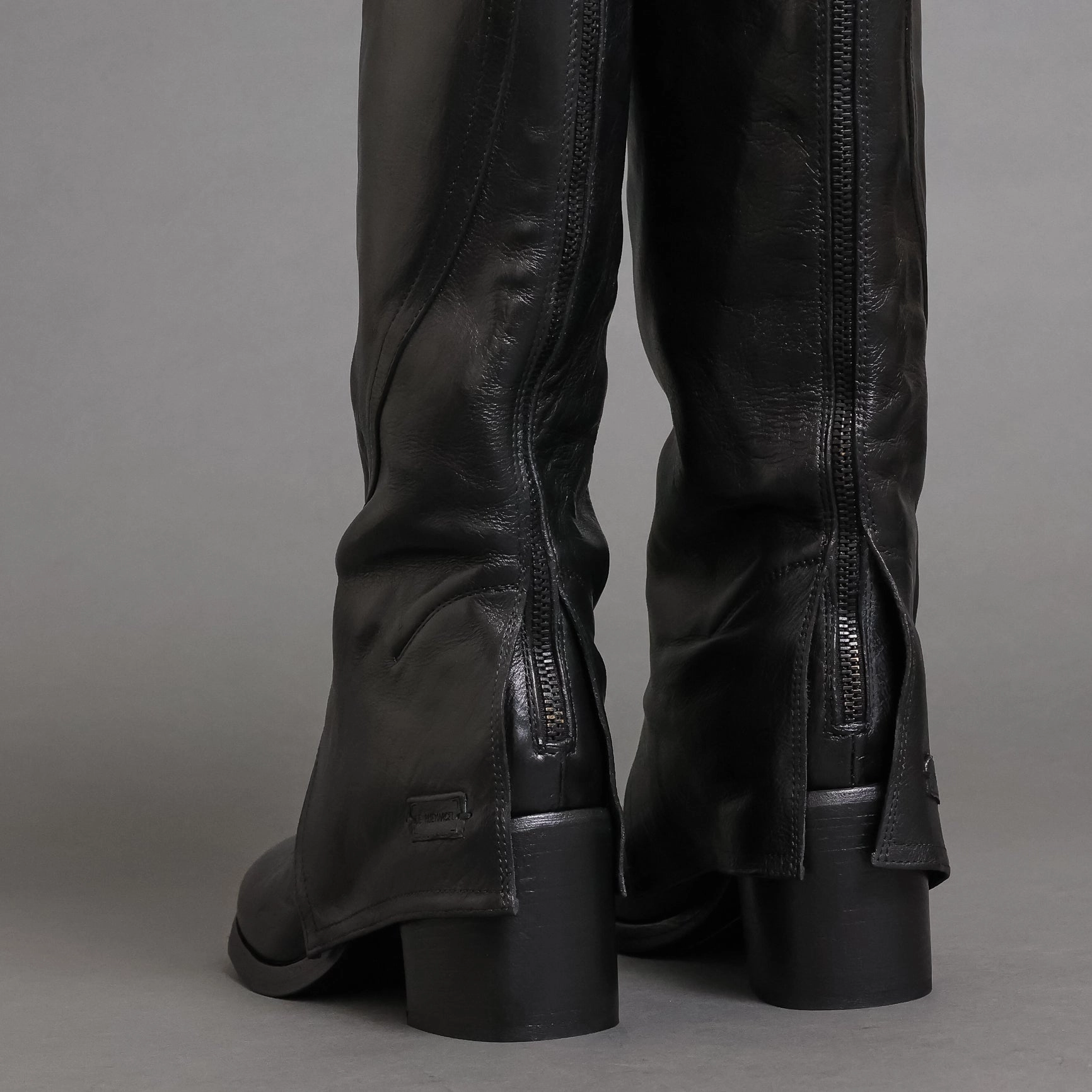 Knee High Rubber Boots Kishi 50 Black