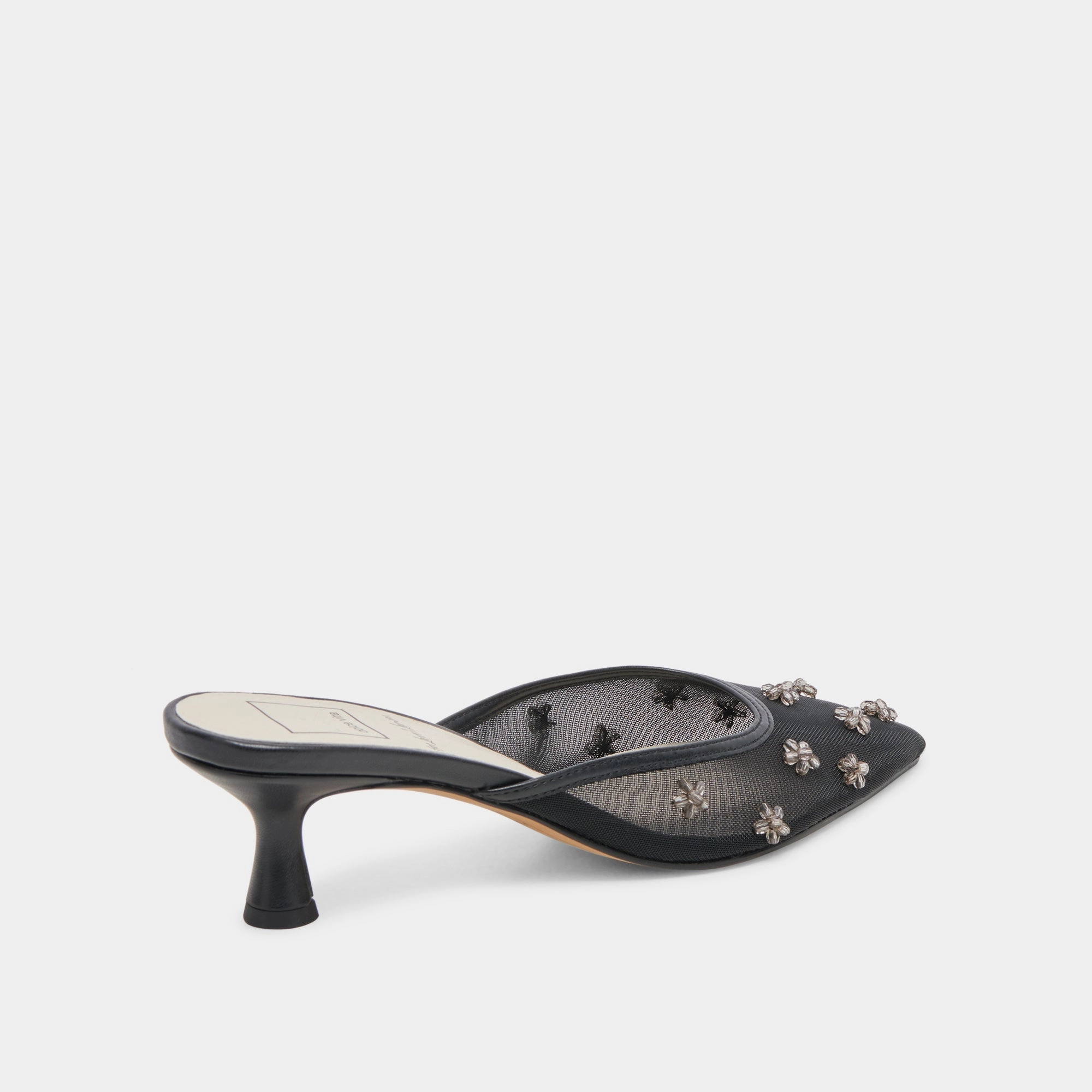 CLAIRE HEELS BLACK MESH - re:vita High Heels Up Close