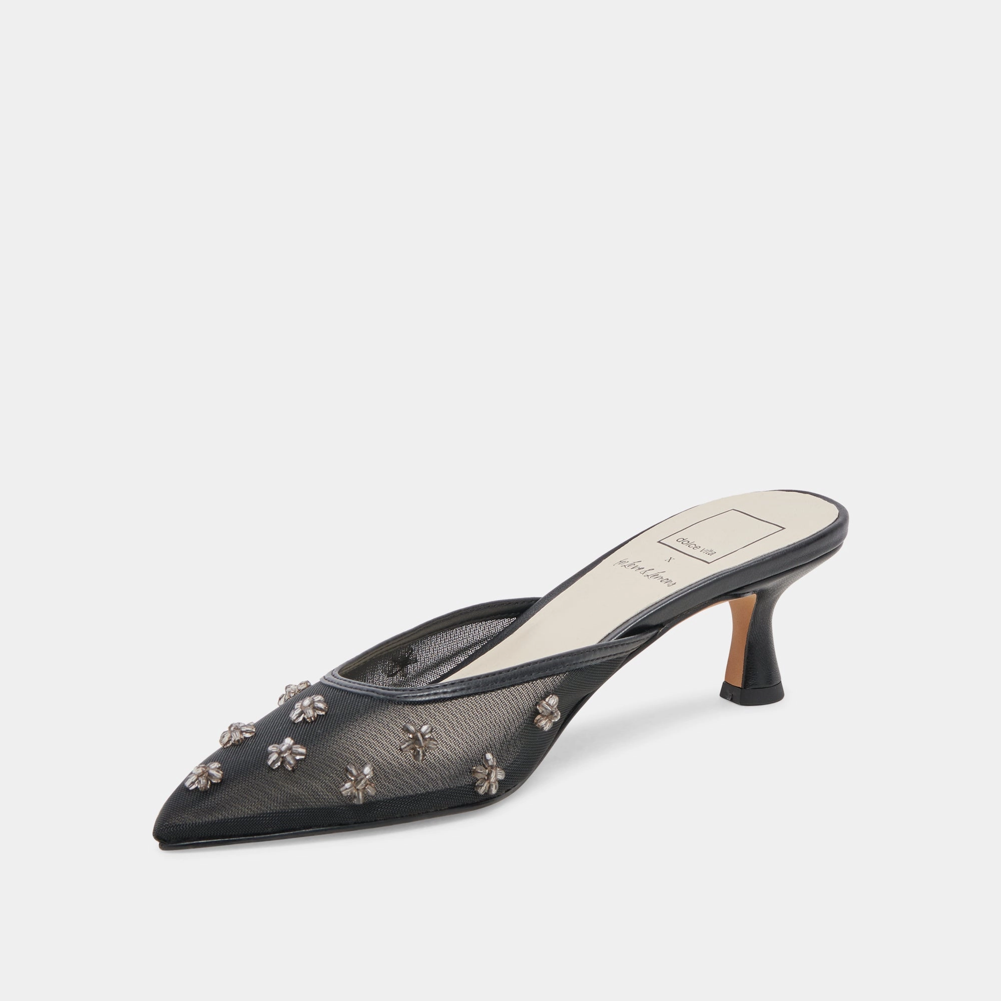 CLAIRE HEELS BLACK MESH - re:vita Width Heels Pumps