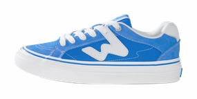 Ollieskate Abrasion Resistant Balance Lightweight Low Top Skateboard Shoes Unisex White Blue Atwood Lace-up Casual Shoes