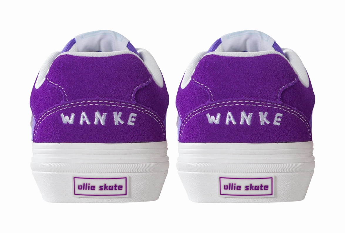 Ollieskate Wear resistant And Lightweight Low Top Skateboard Shoes Unisex Purple Plaid Casual Shoes