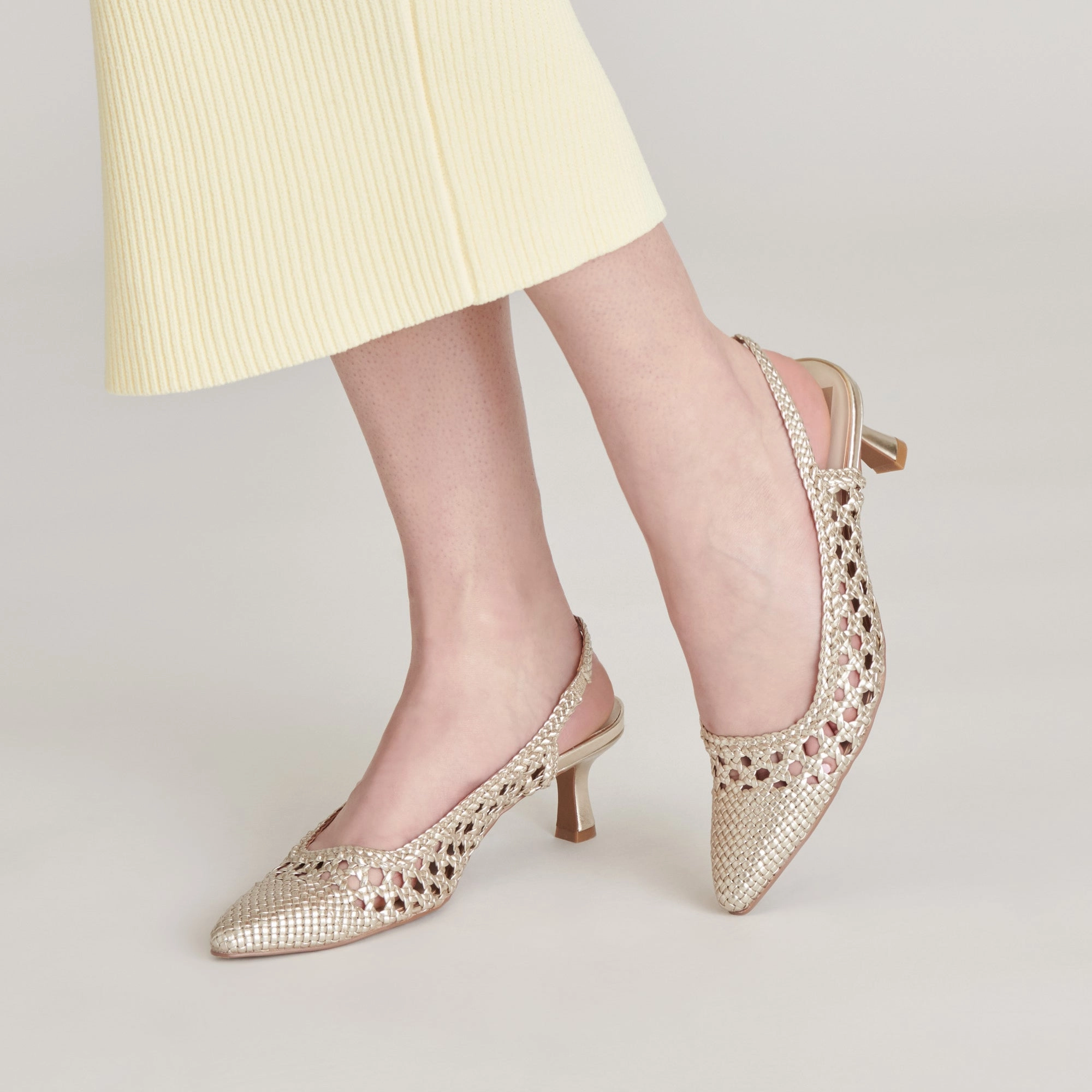 Satin Heel Shoes OLYMPA HEELS LIGHT GOLD METALLIC STELLA