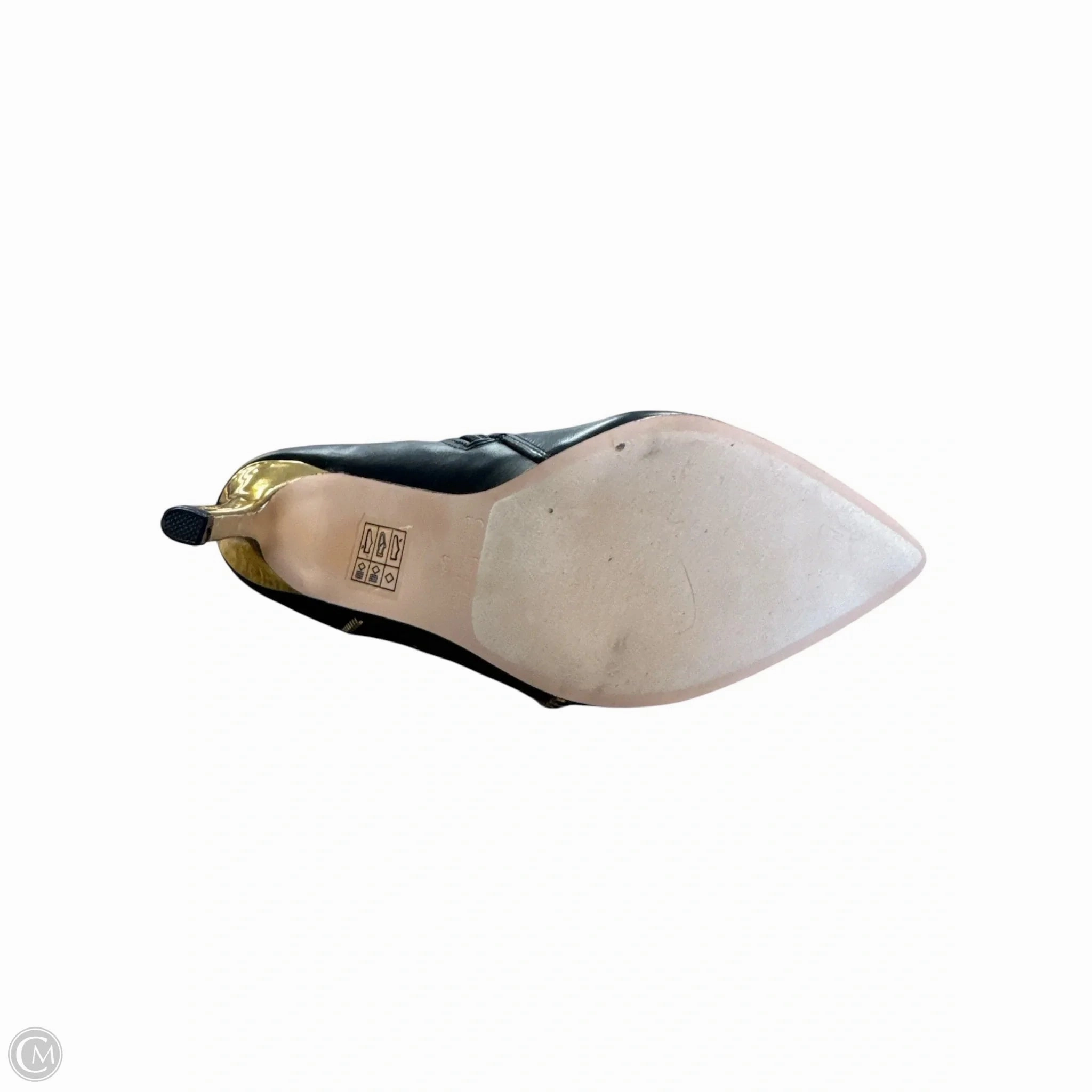 Shoes Heels Kitten By Catherine Malandrino In Black & Gold, Size: 8.5 Knee High Boots With Heel