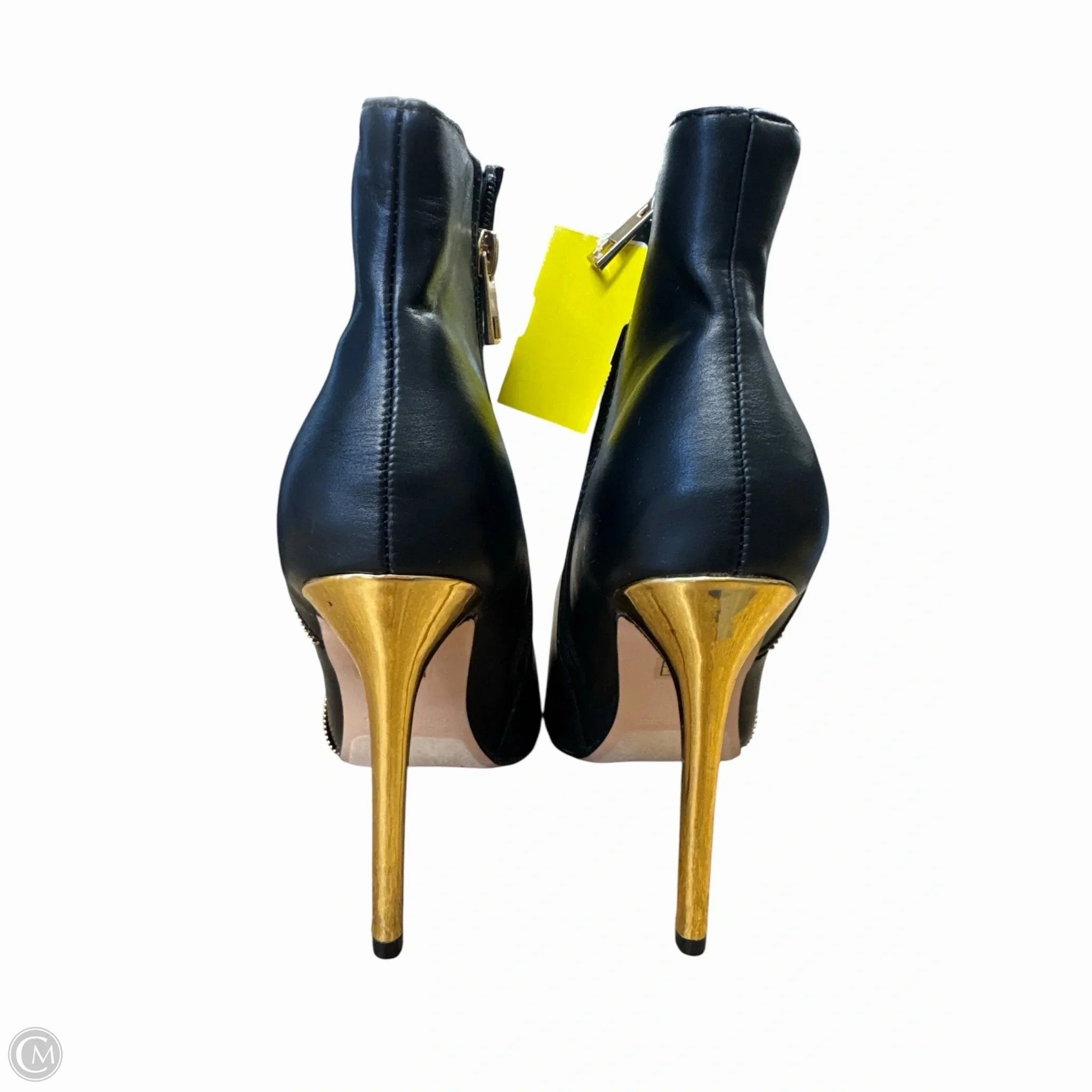 Shoes Heels Kitten By Catherine Malandrino In Black & Gold, Size: 8.5 Heels And Stockings