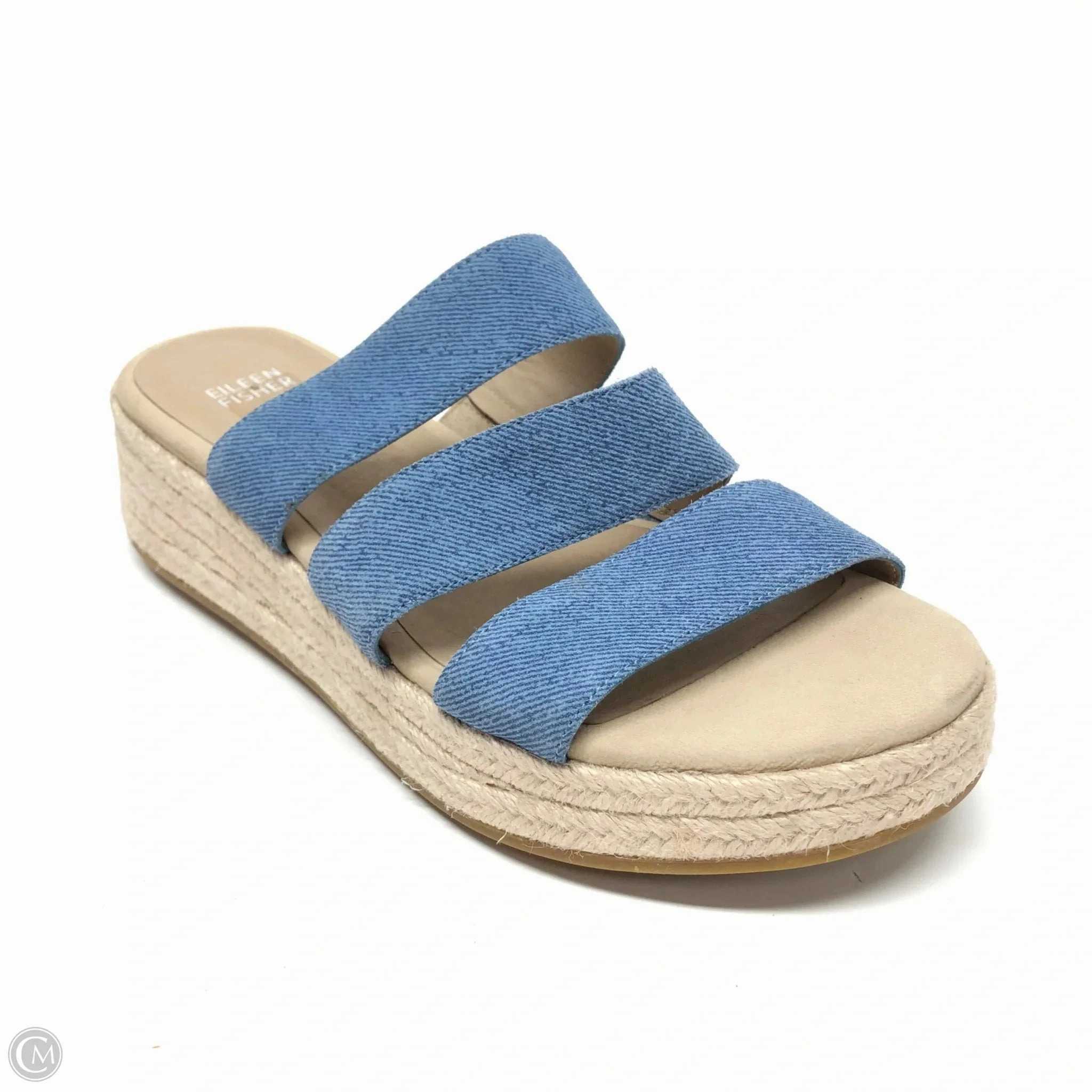 Trampled By High Heels Shoes Heels Platform By Eileen Fisher In Blue & Tan, Size: 9