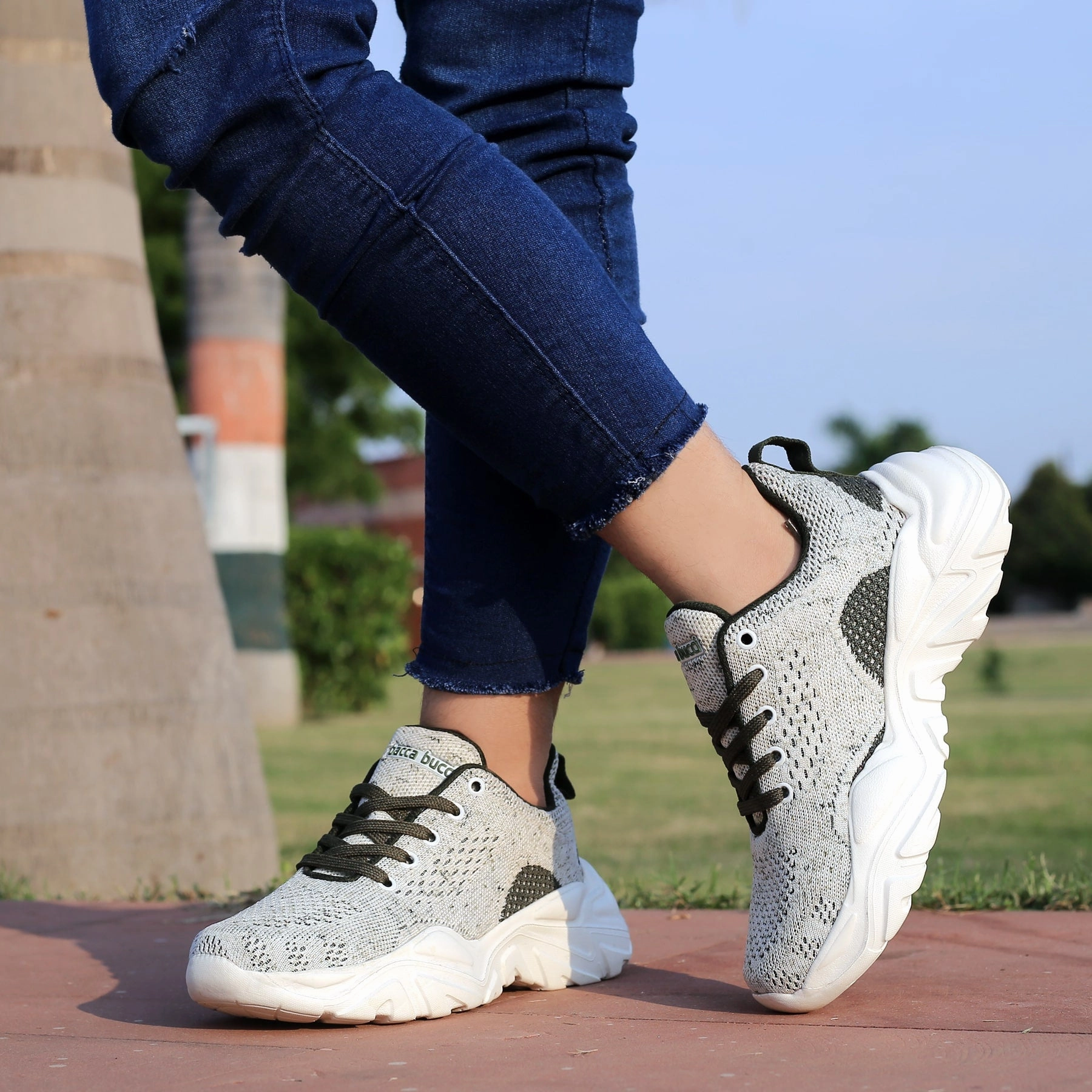 Bacca Bucci Women CHARLOTTE Low-top Platform Fashion Shoes | Street-Wear Knitted Chunky Sneakers Walk Ultra Dmx Max Shoe Wide