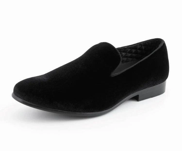 Casual Shoes Clearance Black Suede Smoking Slipper Shoes