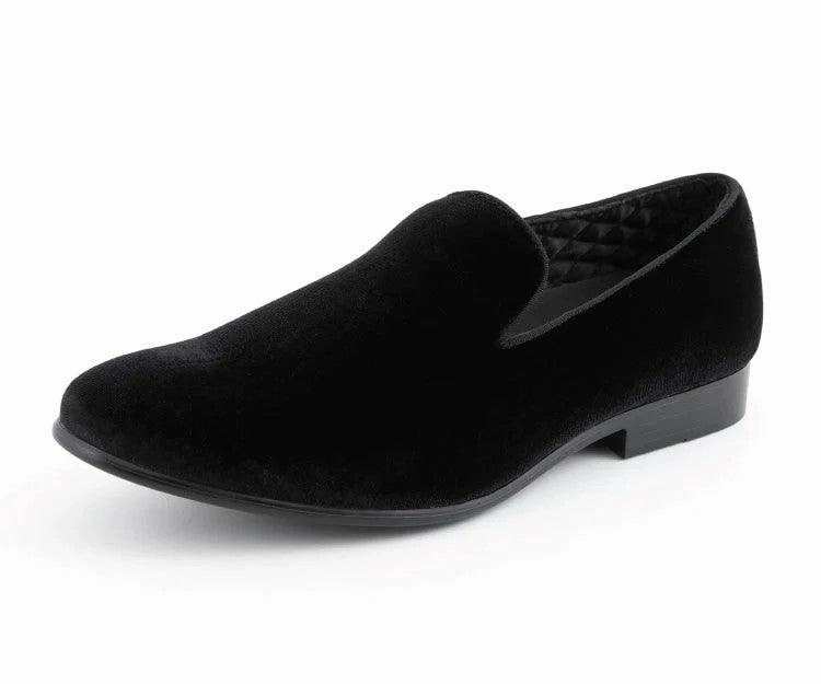 Formal Vs Casual Shoes Black Suede Smoking Slipper Shoes