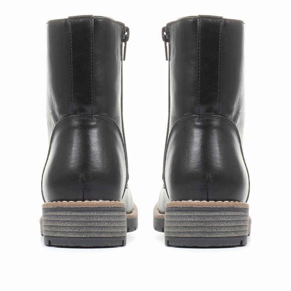 Original Combat Boot Chunky Lace-Up Ankle Boots - WBINS32015 / 318 884 - Black