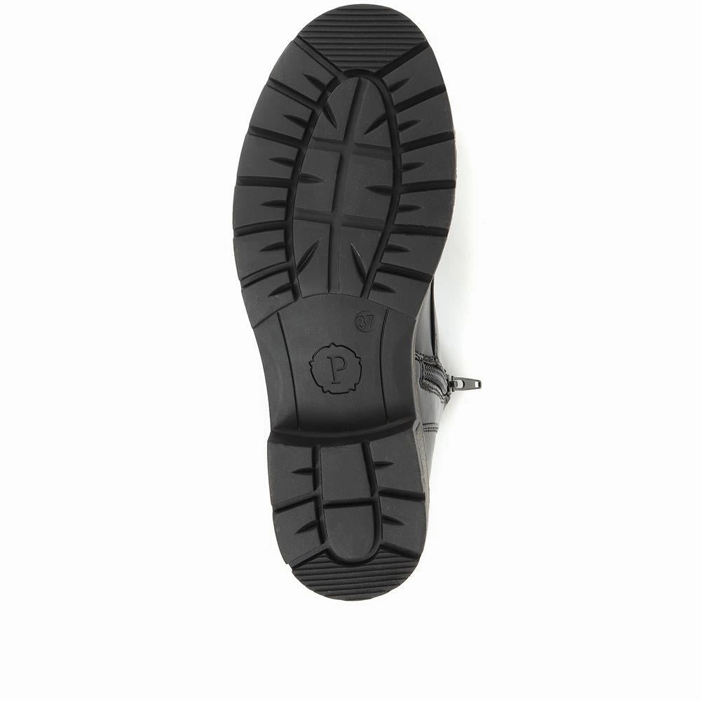 Chunky Lace-Up Ankle Boots - WBINS32015 / 318 884 - Black Canadian Combat Boots