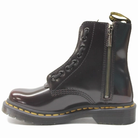 Steve Madden Gray Combat Boots - Combat Boots Dr. Martens 1460 Pascal Front Zip Arcadia Leather Women's Ankle Boots