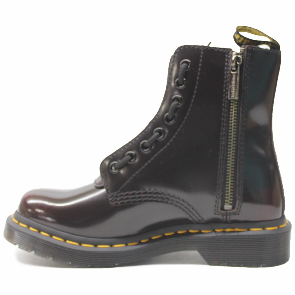 Dr. Martens 1460 Pascal Front Zip Arcadia Leather Women's Ankle Boots Summer Outfits With Combat Boots