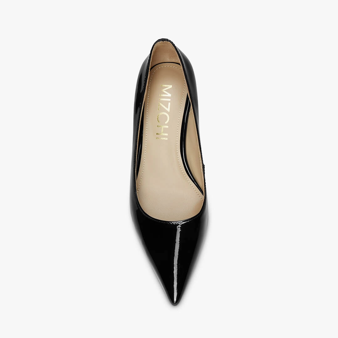 30 Cm High Heels *TIA BLACK PATENT - kitten heels