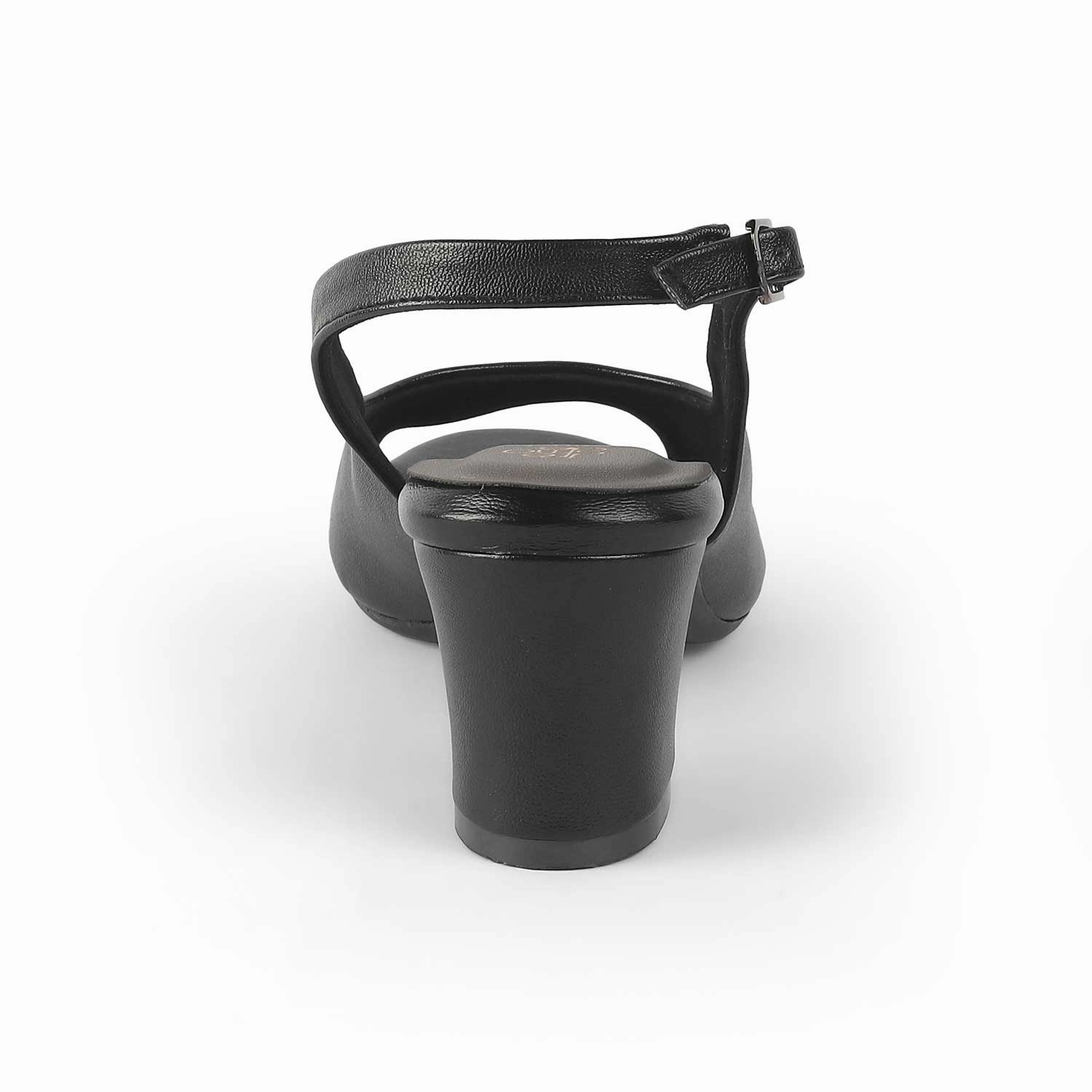 Tresmode Eden Black Women's Dress Block Heel Slingback Pumps High-heel Strappy Sandals