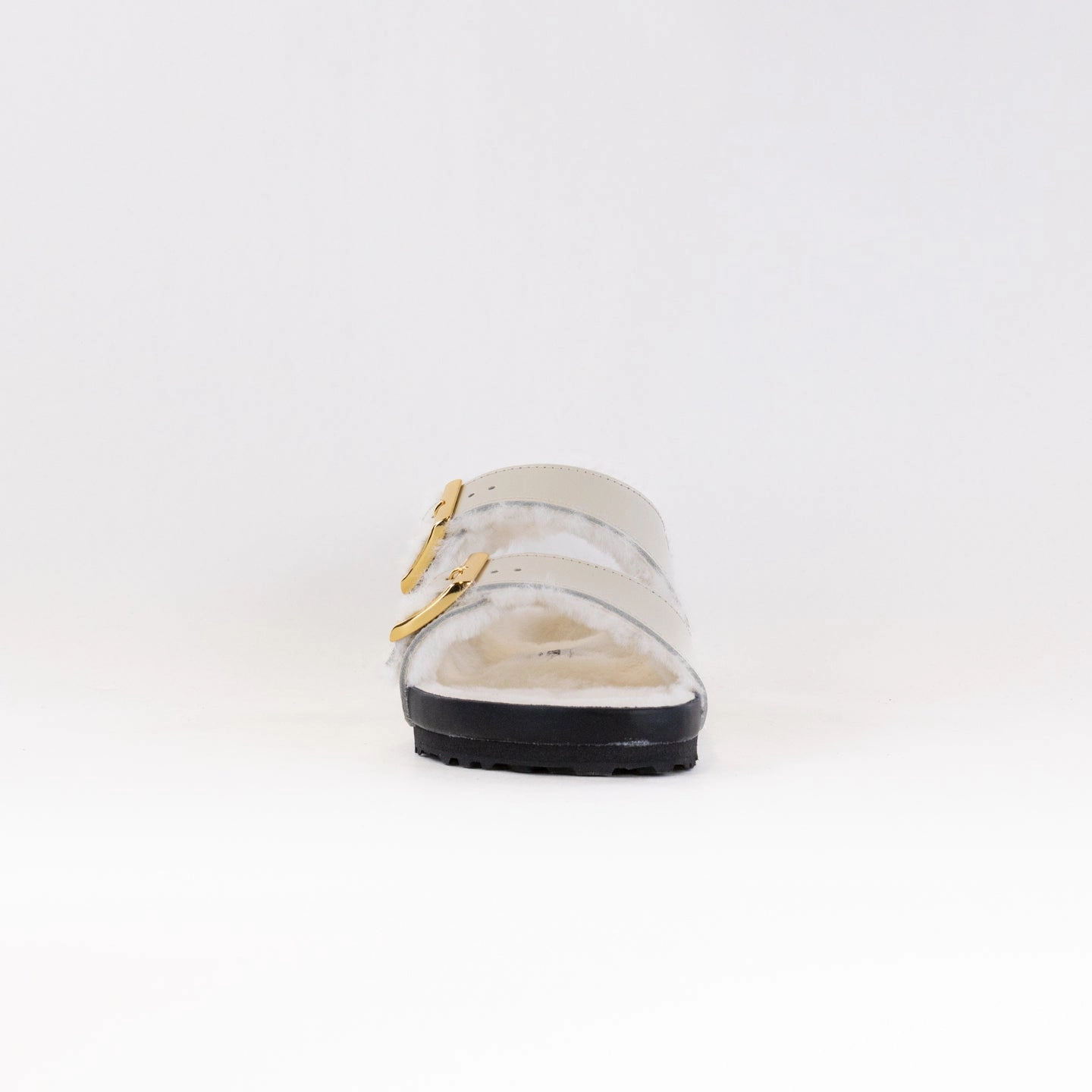 Sandals With Back Strap Birkenstock Milano Shearling - High-Shine Ecru