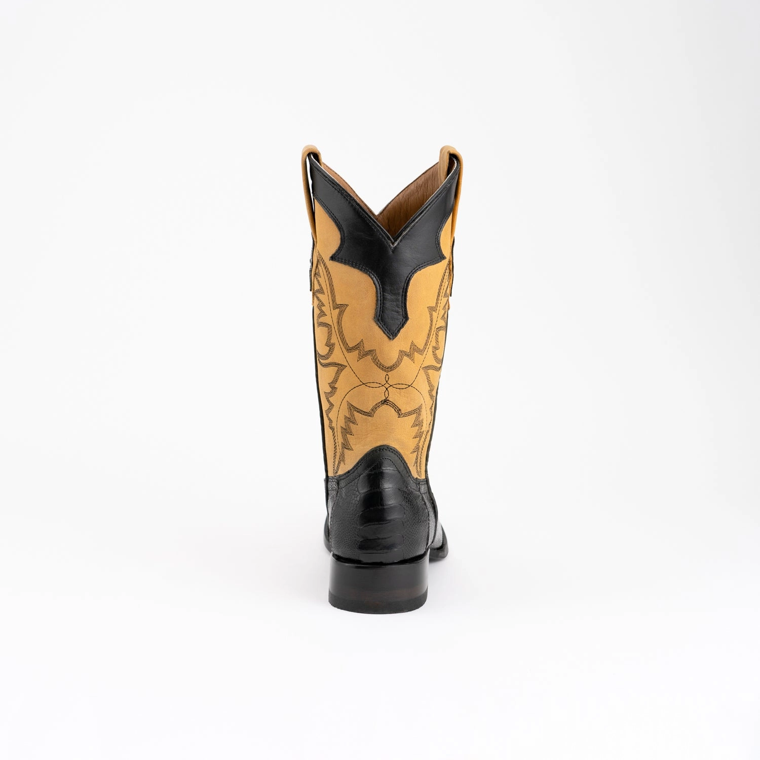 Ferrini Mens Nash Black Ostrich Leg Cowboy Boots Burton Step Boots