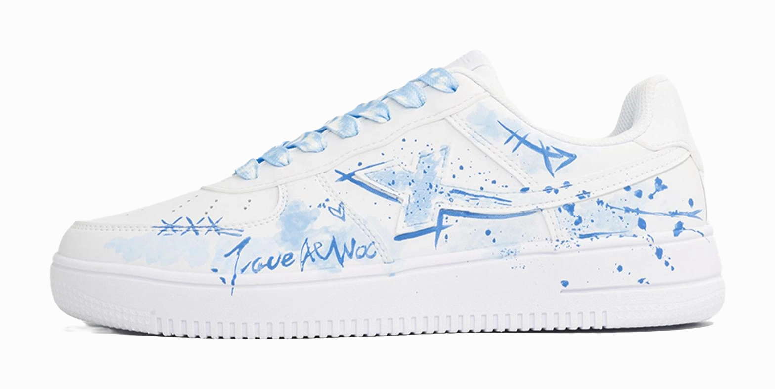 XTEP Air Force One Wear resistant And Lightweight Low top Skateboard Shoes Unisex Pink Blue Mismatched Best Casual Shoes 2020