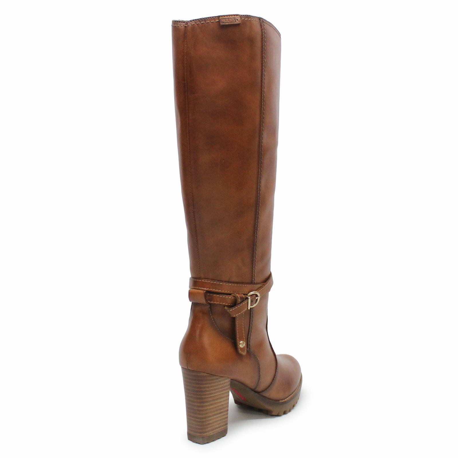 Pikolinos Connelly W7M-9584 Leather Women's Knee high Brandy Boots Wide Calf Stretch Knee High Boots