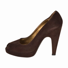 Prada Suede Pumps High Heels Gold