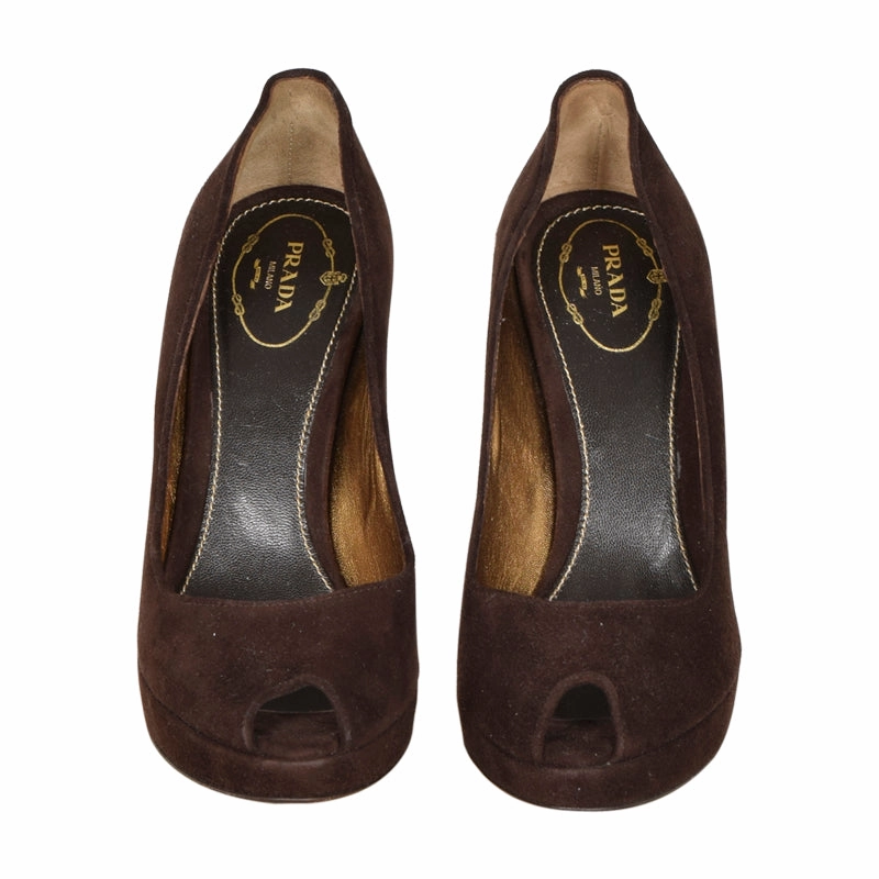 Prada Suede Pumps Women In High Heels