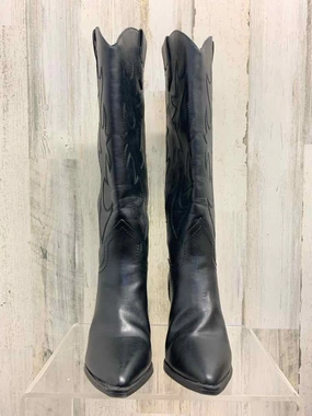 Casual Clothes And Shoes PRE-OWNED Black Size 6 Shoes/BLACK COWGIRL WESTERN SHAFT HEIGHT BOOTS. SHAFT HAS