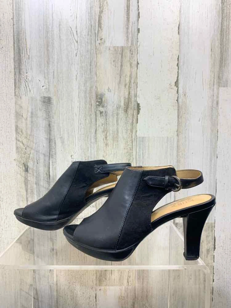 PRE-OWNED Black Size 7.5 Shoes/BLACK SLING BACK HIGH-HEEL. ADJUSTABLE STRAP Casual Johnston And Murphy Shoes