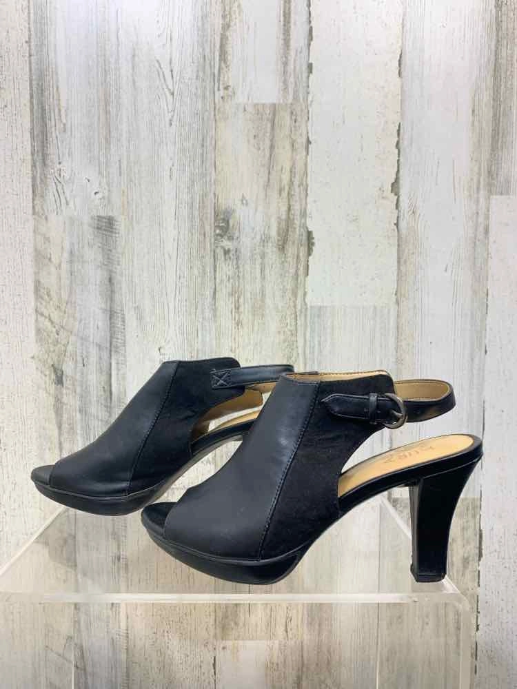 Best Shoes For Casual Runner PRE-OWNED Black Size 7.5 Shoes/BLACK SLING BACK HIGH-HEEL. ADJUSTABLE STRAP