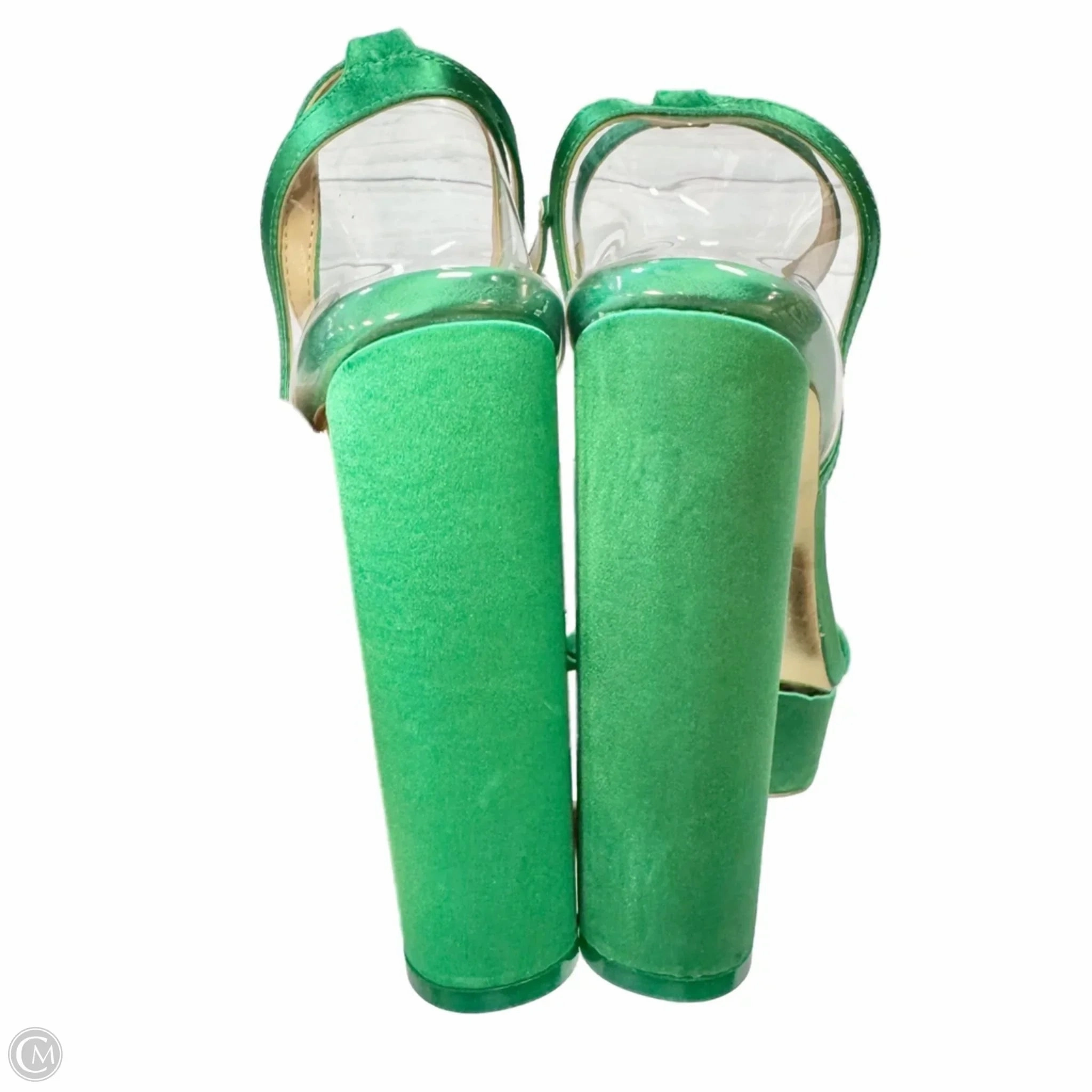 Sandals Heels Platform By Jessica Rich In Green, Size: 7.5 High Heels Open Toe