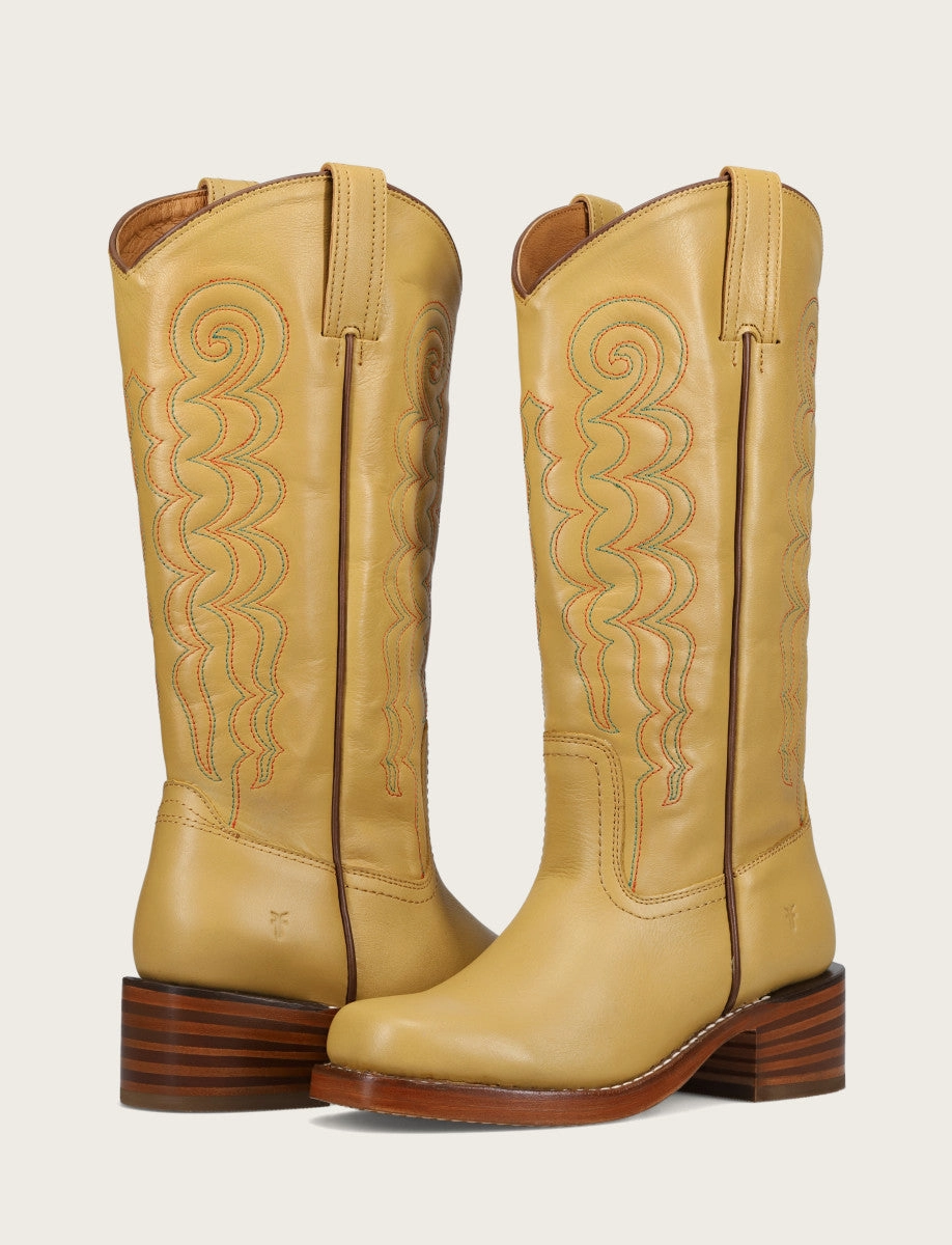 Campus Deco Stitch Amaayah Knee High Leather Boots