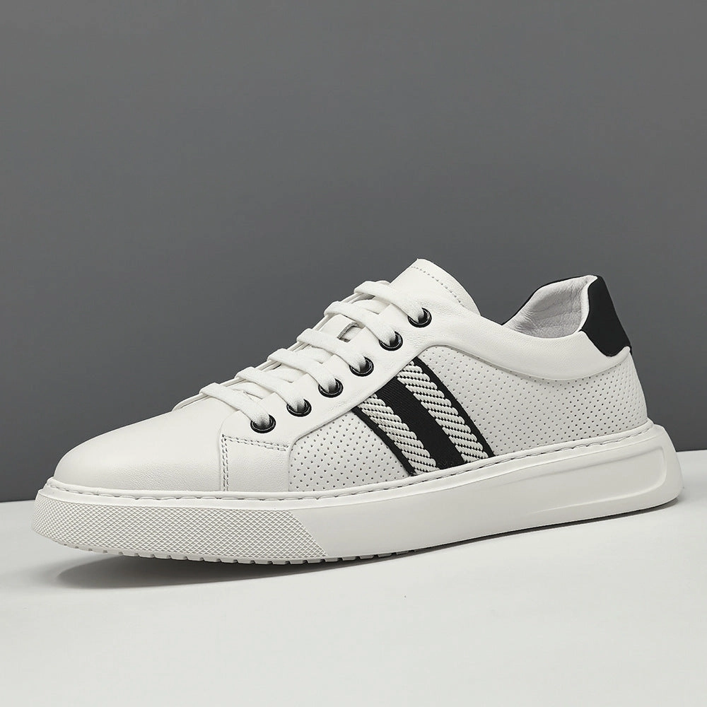 Men's Fashion Breathable Leather Flat Slip-on Casual shoes Best Flat Pedal Shoes