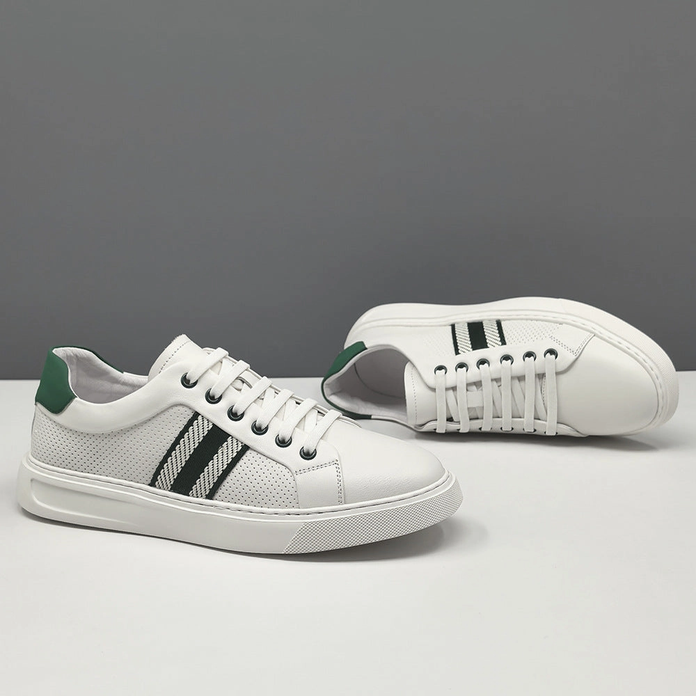 Men's Fashion Breathable Leather Flat Slip-on Casual shoes Best Work Shoes For Flat Feet