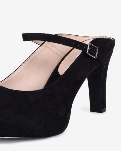 Parisa Elegant Peep-toe High Heels - Black Extra High Heels