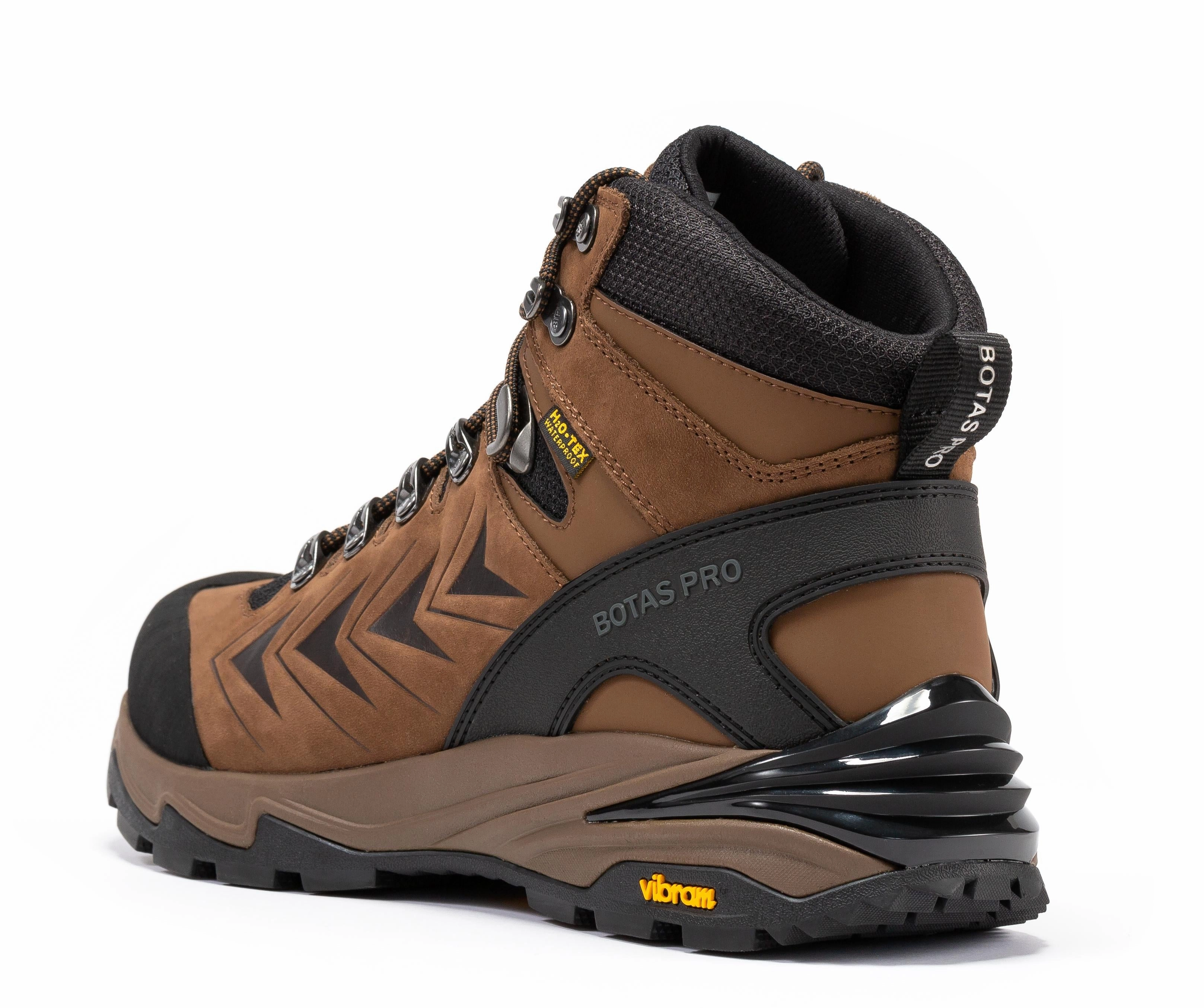 Botas Pro Brown 6 Inch Waterproof Hiking Boots with VIBRAM Traction Lug Outsole  BP22121 Hiking Boots That Look Like Dress Shoes