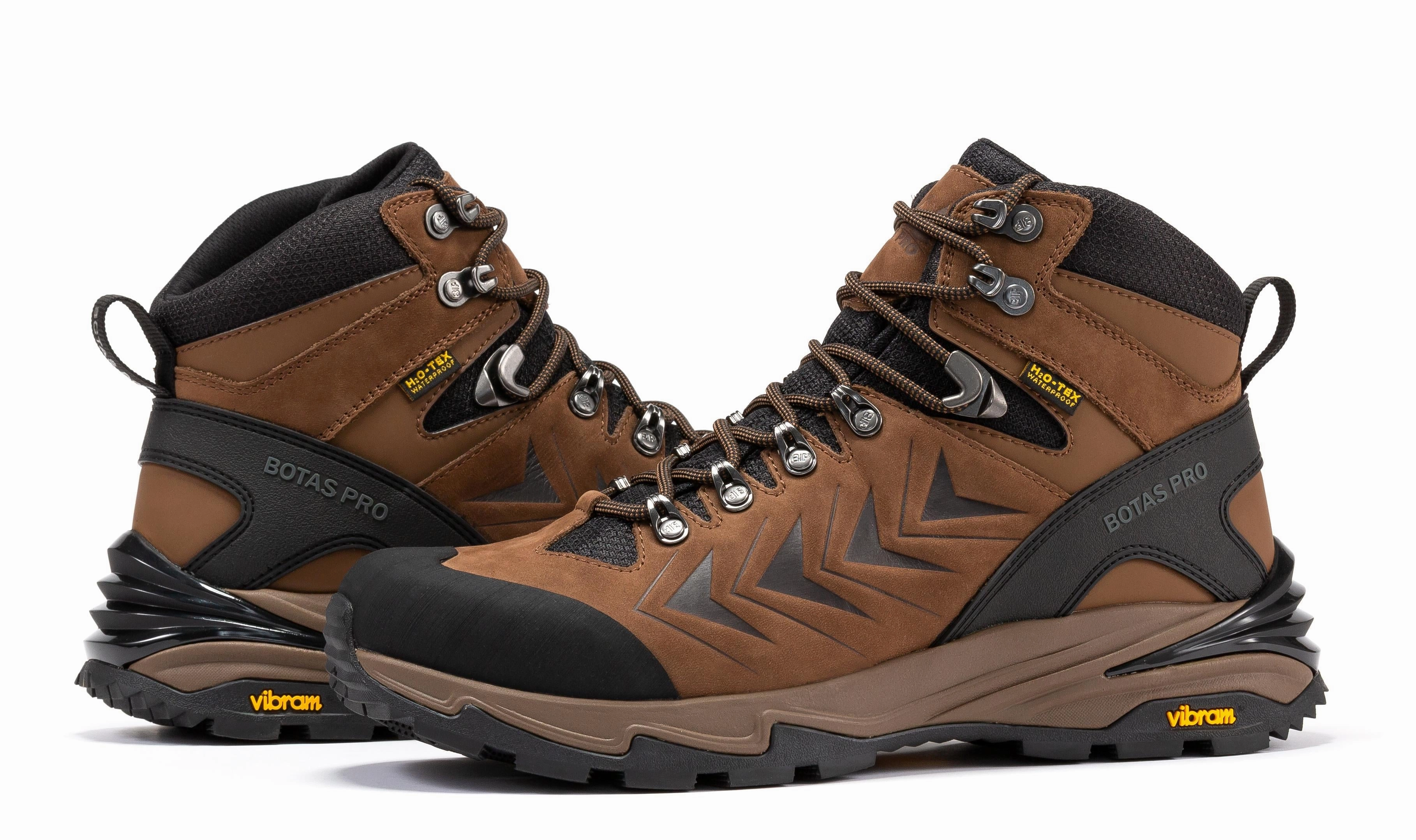 Botas Pro Brown 6 Inch Waterproof Hiking Boots with VIBRAM Traction Lug Outsole  BP22121 On Cloudtrax Hiking Boots