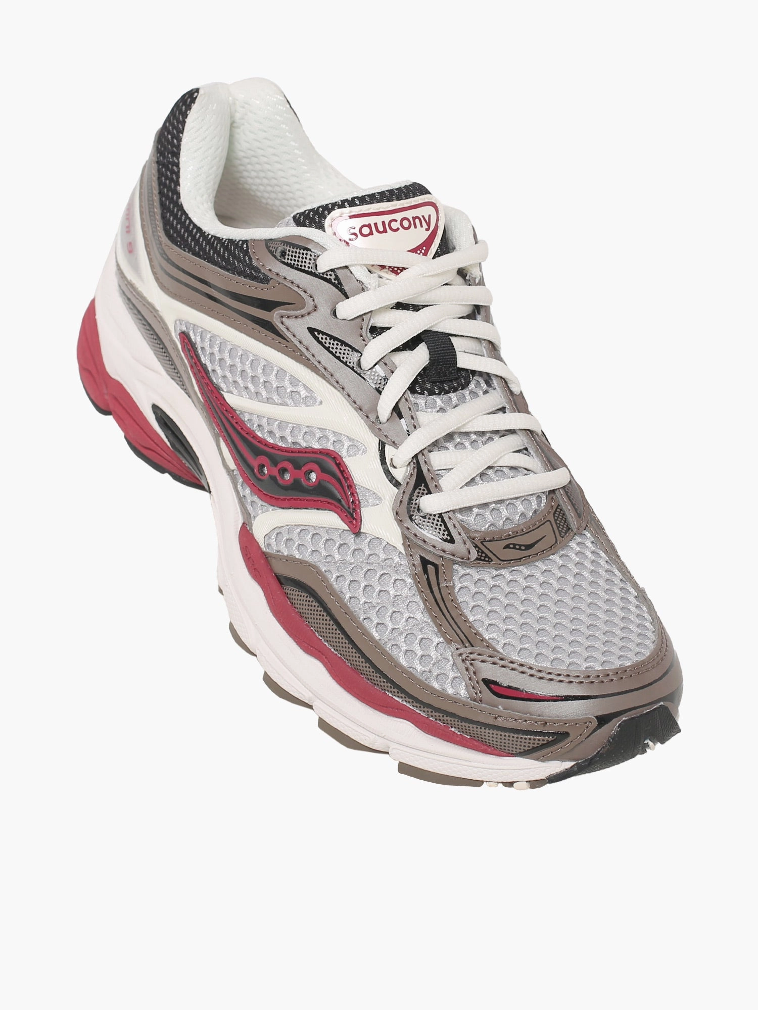 Leather Women's Flat Shoes Progrid Omni 9 Bown Red mesh