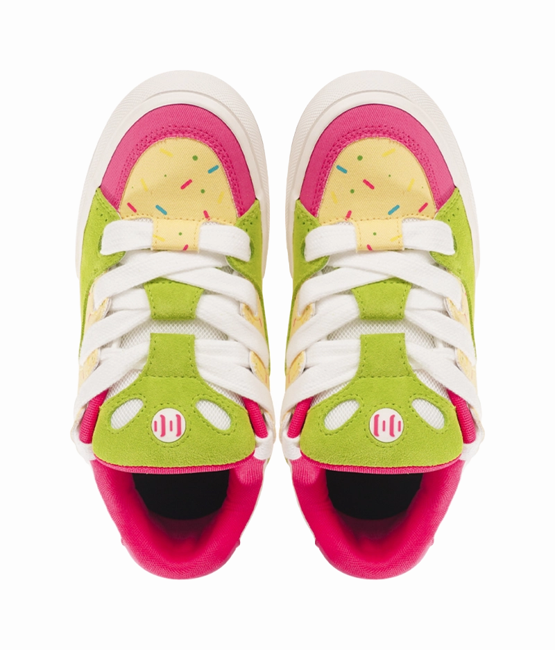 Retro Casual Shoes Ollieskate Slip Resistant, Abrasion Resistant, And Balanced Low top Skateboard Shoes Unisex White Yellow Green