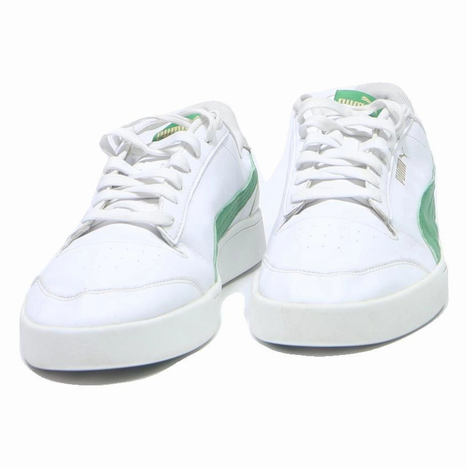 Puma Soccer Shoes Canada PUMA Clyde Mens White & Green Synthetic Low Top Trainers UK 10.5 Casual Sports