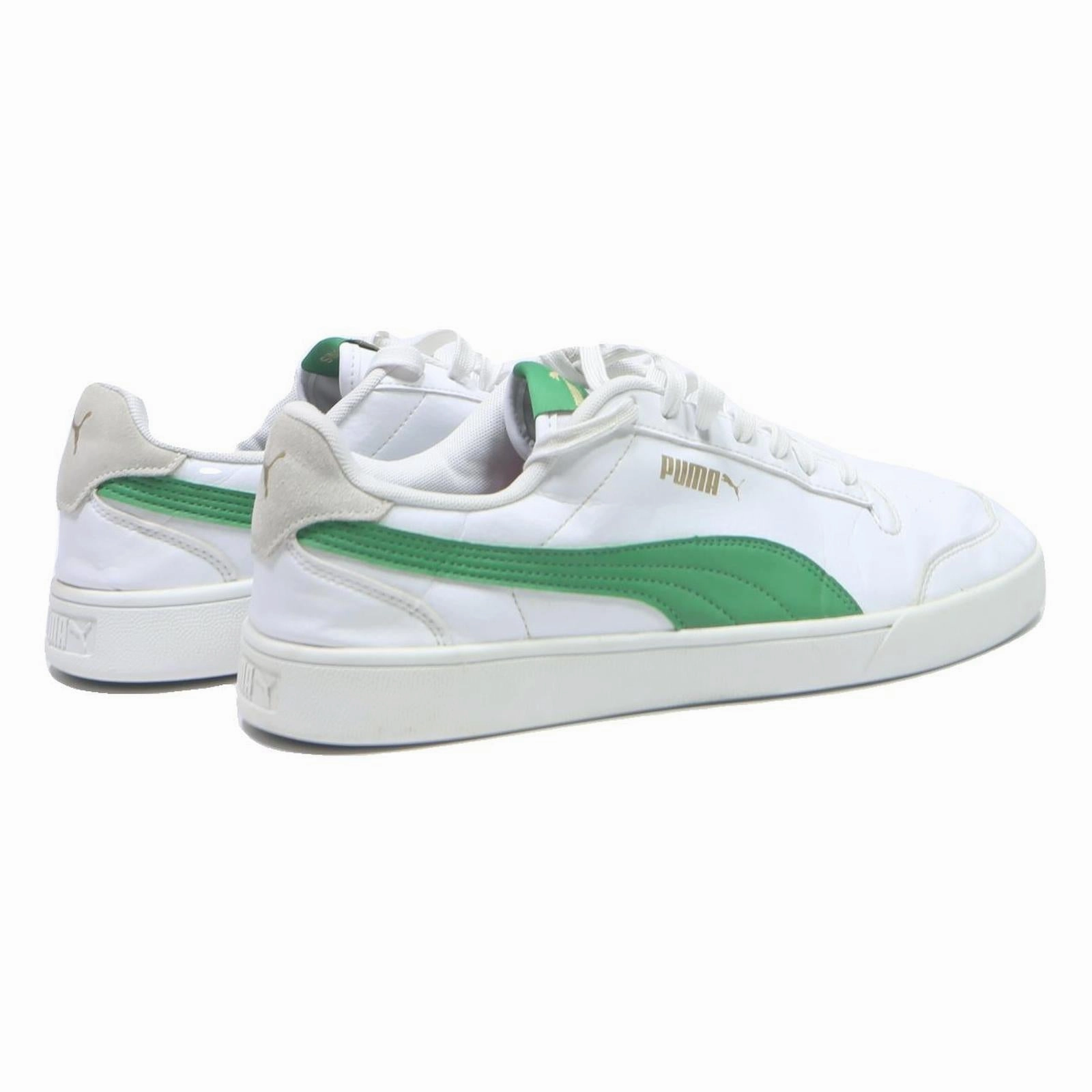 PUMA Clyde Mens White & Green Synthetic Low Top Trainers UK 10.5 Casual Sports Puma Tazon Fm Running Shoe