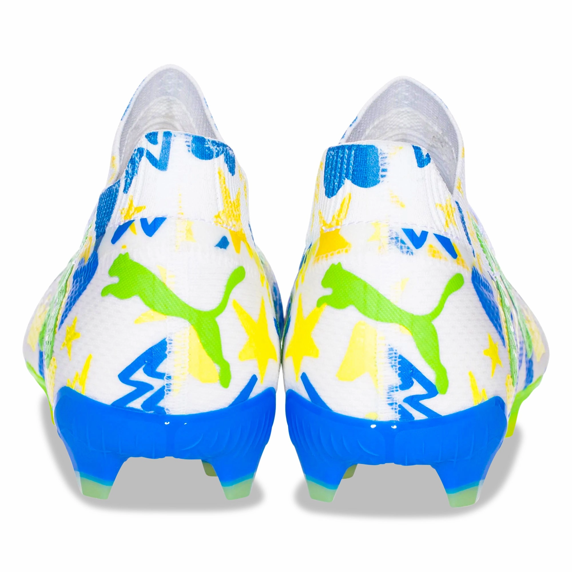 Puma Future Ultimate X Neymar Jr FG/AG Soccer Cleats (Puma White/Racing Blue/Parakeet Green) Shop Puma Shoes Online India