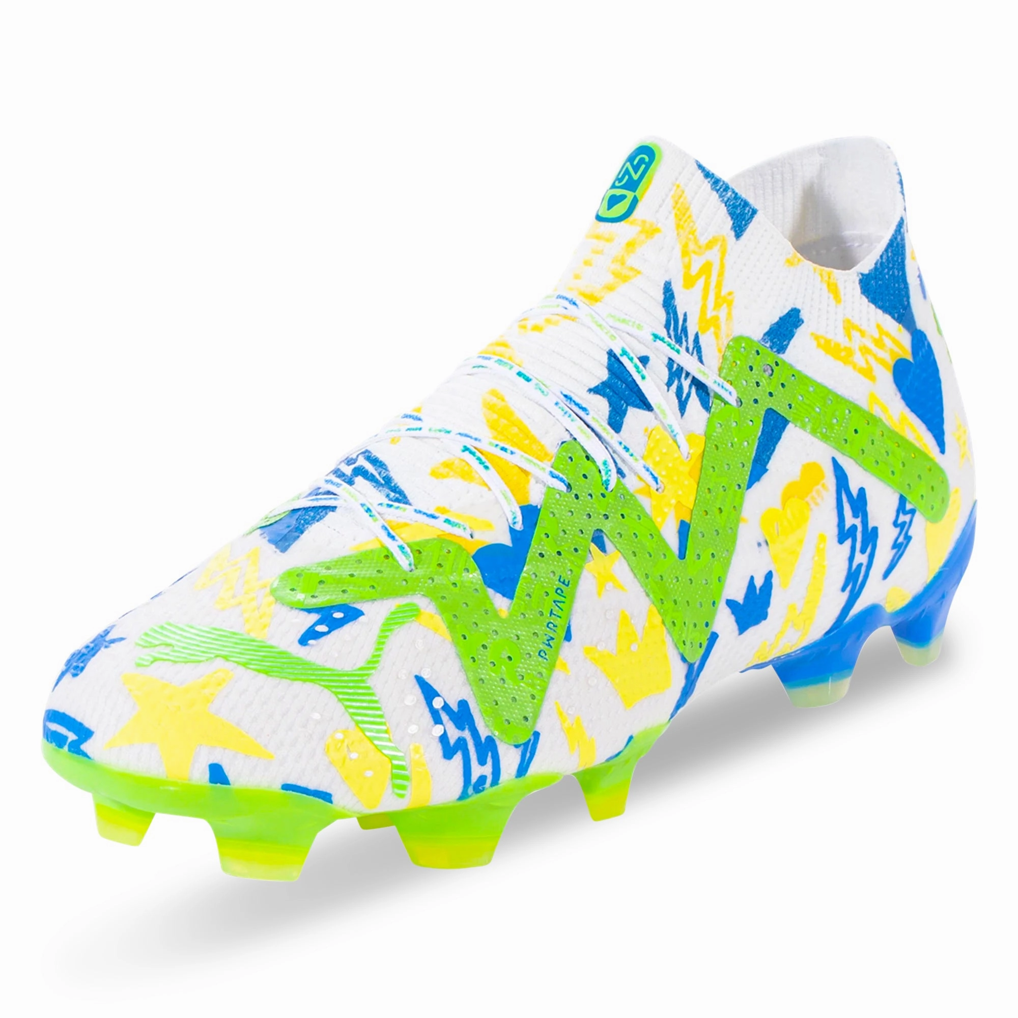 Puma Future Ultimate X Neymar Jr FG/AG Soccer Cleats (Puma White/Racing Blue/Parakeet Green) Shoes Puma Motorsport